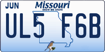MO license plate UL5F6B