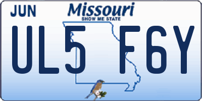 MO license plate UL5F6Y