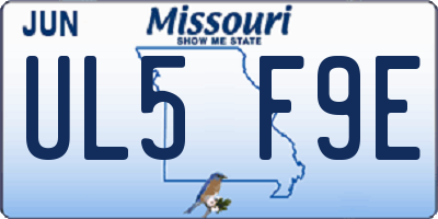 MO license plate UL5F9E