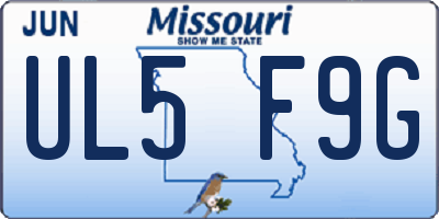 MO license plate UL5F9G