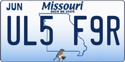 MO license plate UL5F9R