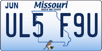 MO license plate UL5F9U