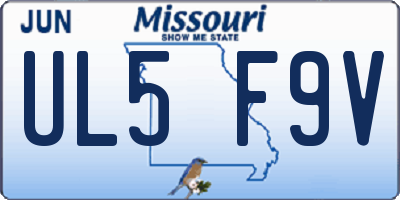 MO license plate UL5F9V