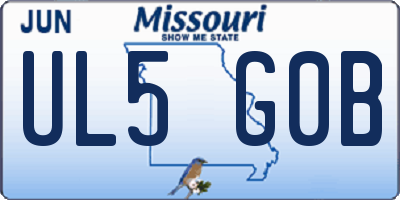 MO license plate UL5G0B