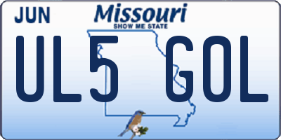 MO license plate UL5G0L