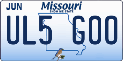 MO license plate UL5G0O