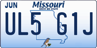 MO license plate UL5G1J