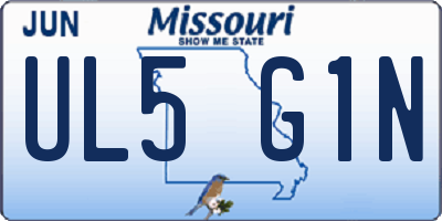 MO license plate UL5G1N