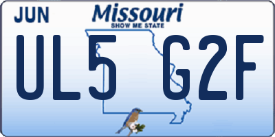 MO license plate UL5G2F