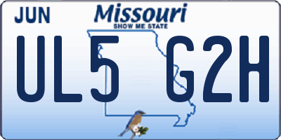 MO license plate UL5G2H
