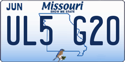 MO license plate UL5G2O