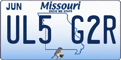 MO license plate UL5G2R