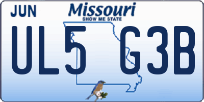MO license plate UL5G3B