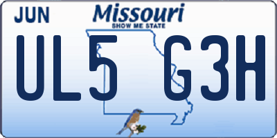 MO license plate UL5G3H