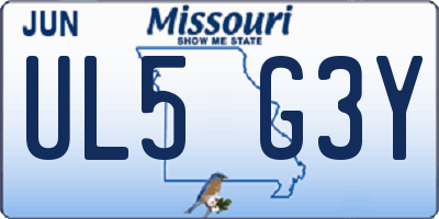 MO license plate UL5G3Y
