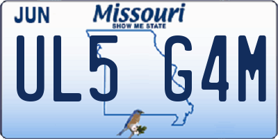 MO license plate UL5G4M