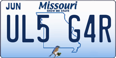 MO license plate UL5G4R