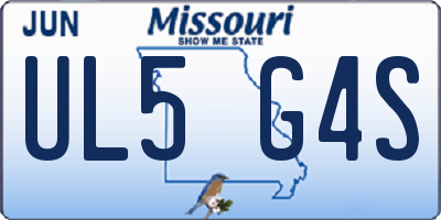 MO license plate UL5G4S