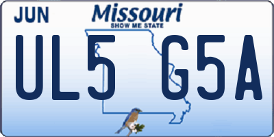 MO license plate UL5G5A