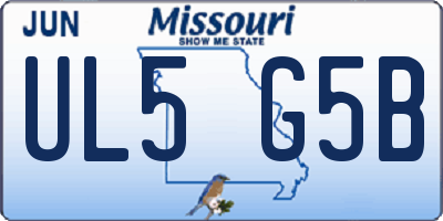 MO license plate UL5G5B