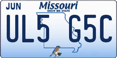 MO license plate UL5G5C