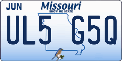 MO license plate UL5G5Q