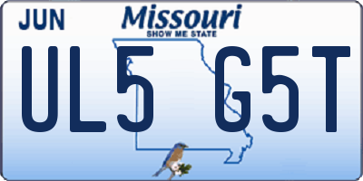 MO license plate UL5G5T