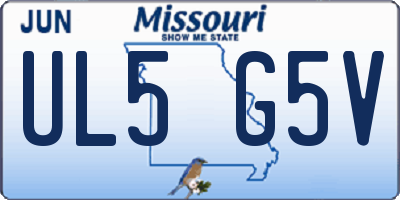 MO license plate UL5G5V
