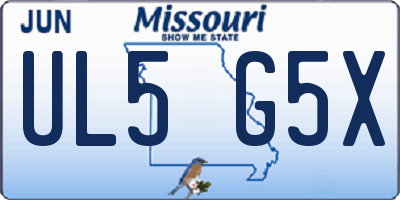 MO license plate UL5G5X