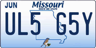 MO license plate UL5G5Y