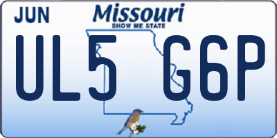 MO license plate UL5G6P