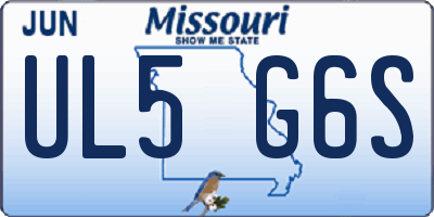 MO license plate UL5G6S