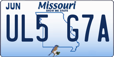 MO license plate UL5G7A