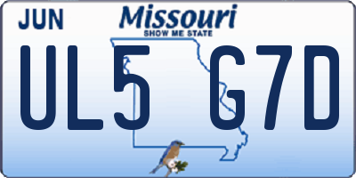 MO license plate UL5G7D