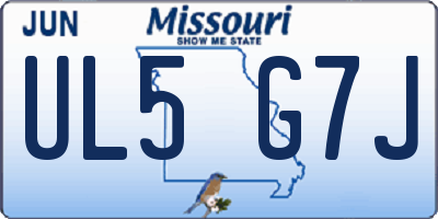 MO license plate UL5G7J