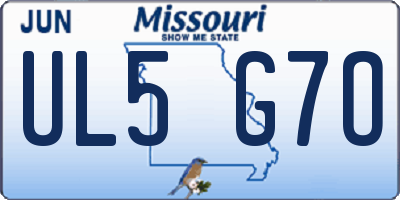 MO license plate UL5G7O