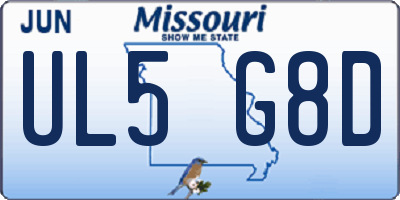 MO license plate UL5G8D