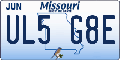 MO license plate UL5G8E