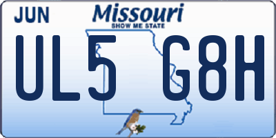 MO license plate UL5G8H
