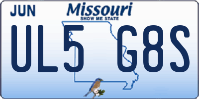 MO license plate UL5G8S