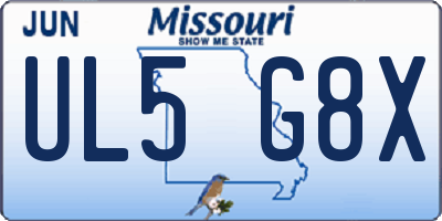 MO license plate UL5G8X
