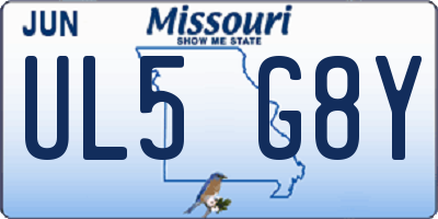 MO license plate UL5G8Y