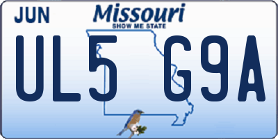 MO license plate UL5G9A