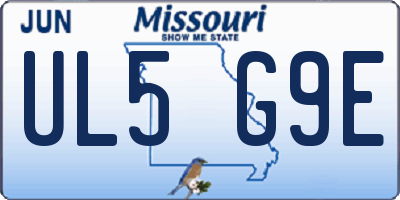 MO license plate UL5G9E