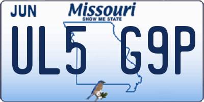 MO license plate UL5G9P