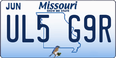 MO license plate UL5G9R