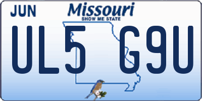 MO license plate UL5G9U