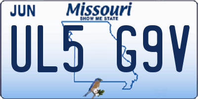 MO license plate UL5G9V
