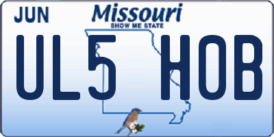 MO license plate UL5H0B