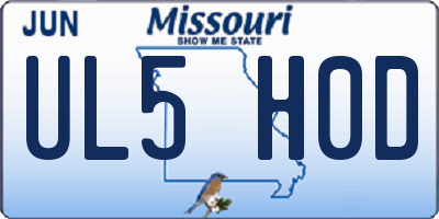 MO license plate UL5H0D